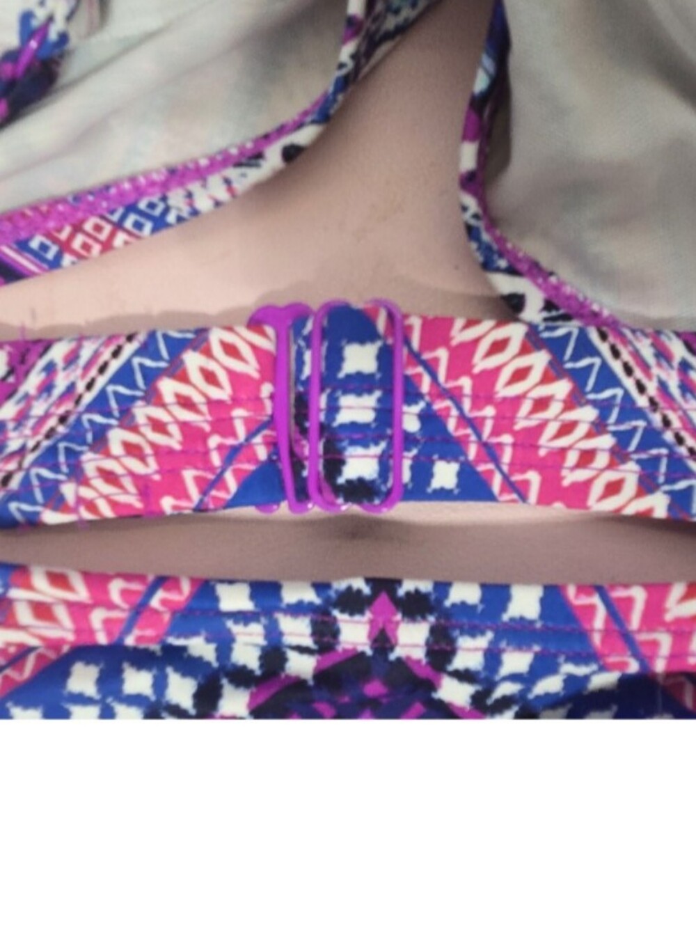 Torrid Purple Pink Blue Geo-Print Bikini Top Geometric Push Up Festival Swim - Picture 8 of 9